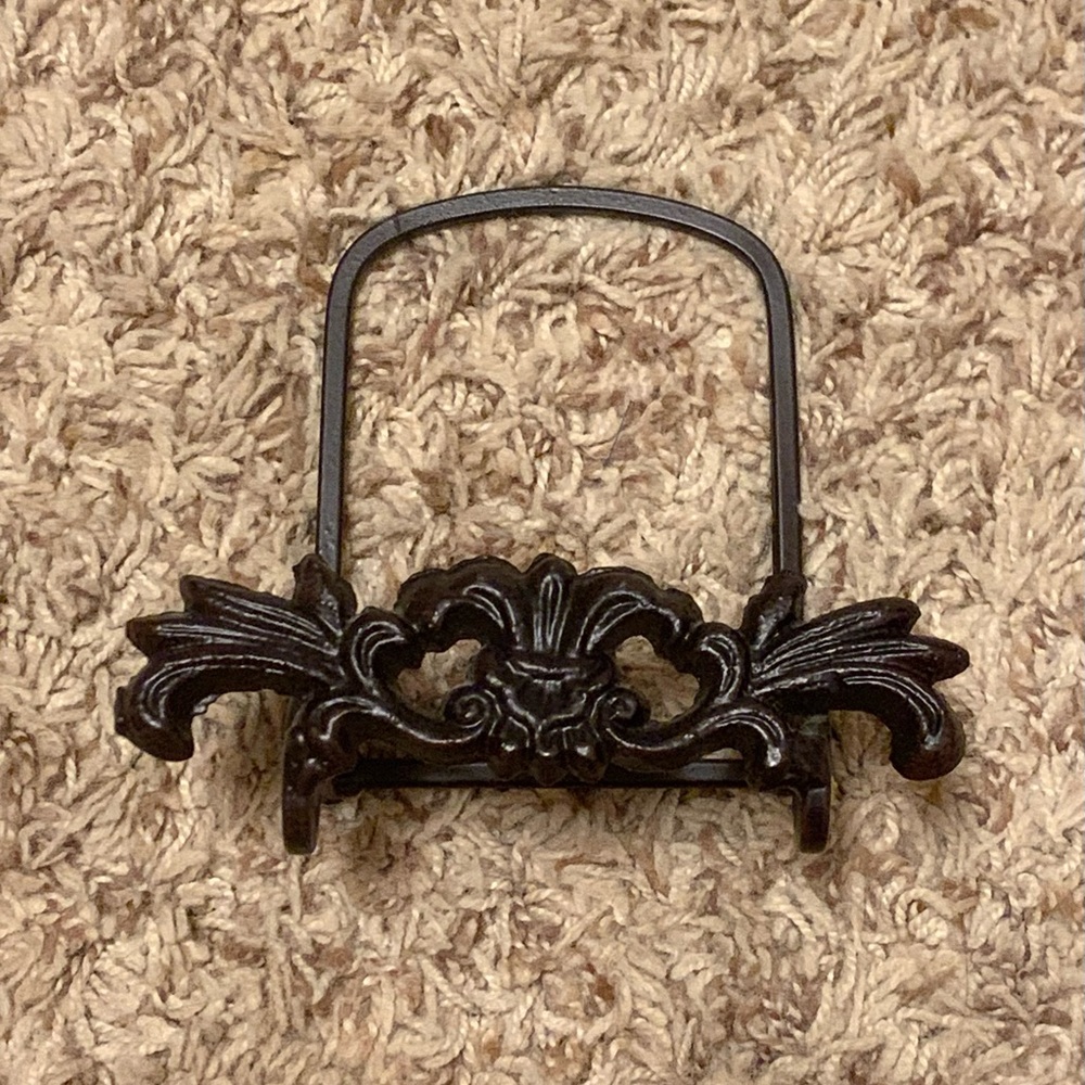 Brown Iron Photo Stand, Picture Art Stand EUC